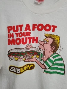 Vintage 1988 Subway Put a Foot In Your Mouth Size XL Tshirt Single Stitch - Bild 1 von 13