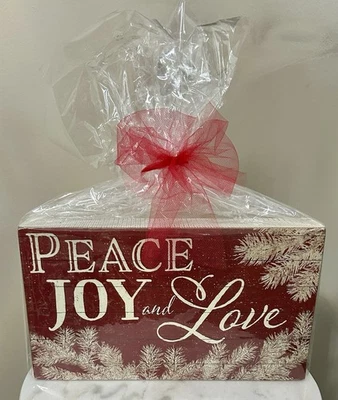 Рождественский праздник вися стены или стоя декор «МИР радость и любовь» 12» x 7» x 2 - Изображение 1 из 3