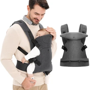Babytrage Tragegurt für Neugeborene Rückentrage Bauchtrage, Grau, 0–36 Monate - Bild 1 von 6