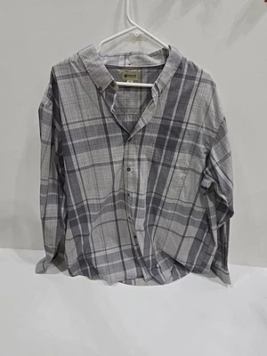 Haggar Shirt Mens 2XL Button Down Long Sleeve Top Adult Striped Pocket Collar - Image 1 of 4