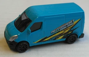 Majorette Renault Master türkisblau Autosport Racing Transporter Kastenwagen Van - Picture 1 of 4