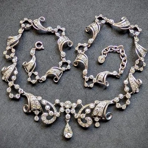 Jugendstil Prunk Collier Paste Silberschmiedearbeit alt antik c. 1910 S - Bild 1 von 18