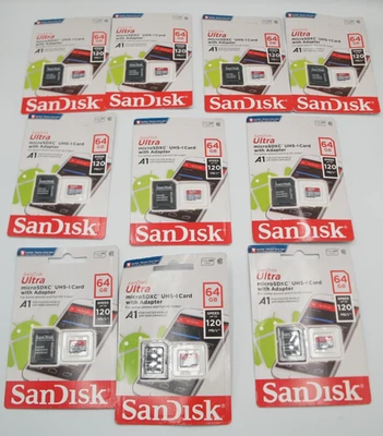 Tarjeta 10XSanDisk 64 GB microSDXC 100 MB/s Ultra A1 64G micro SD SDXC Clase 10 UHS-10 Foto 1 de 4