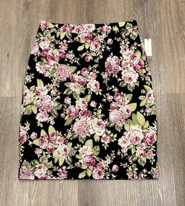 Maeve Rock Damen große Blumen Bleistift schwarz pink grün Anthropologie Stretch NEU - Bild 1 von 11