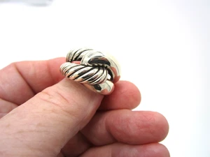 David Yurman Cable Infinity Knot Sterling Silver 15 MM Wide Size 7.5 Ring - Picture 1 of 7
