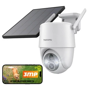Solar Security Cameras Wireless Outdoor, 2K 3MP Pan Tilt Solar Cam with 2.4GH... - Picture 1 of 9