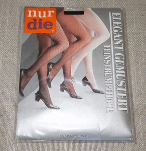 Vintage NUR DIE elegant gemustert Strumpfhose Gr. 36-40 Schwarz Neu OP - Bild 1 von 6