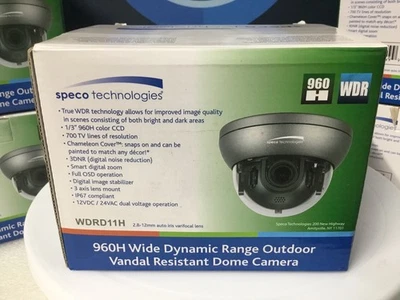 SPECO WDRD11H Security Color Camera W/700TVL 2.8-12mm True WDR Weatherproof NEW! - Image 1 of 4