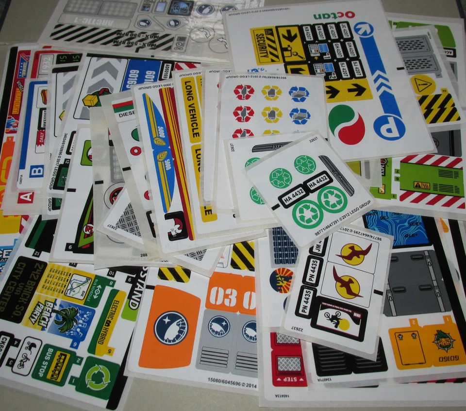 New Original Unused Sticker Sheets from Lego City Misc. Theme READ DESCRIPTION - Image 1 of 1