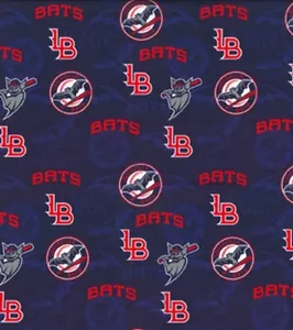 1 Yard Baumwolle Stoff Traditionen MILB LOUISVILLE FLEDERMÄUSE Baseball Stoff Minors - Bild 1 von 2