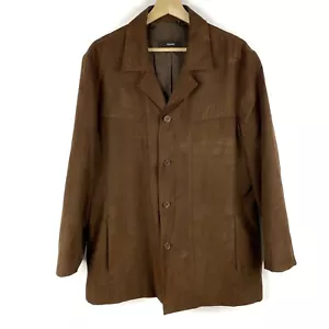 ALFANI Microsuede Jacket Men's Size Medium Brown Microfiber Blazer Coat - Picture 1 of 9
