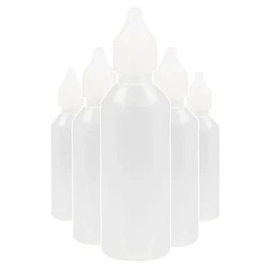 5x Rundflasche Liquidflasche Leerflasche Dosierflasche 50ml 100ml Deckel/Spitze - Bild 1 von 2