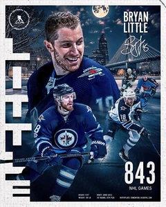 Foto de hockey de Bryan Little Retirement Collage Jets Thrashers 8x10 NHL - Imagen 1 de 1