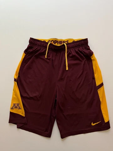 Nike Minnesota Golden Gophers Shorts Mens Medium Red Dri-Fit Authentic NCAA Logo Cover