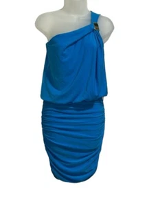 Neu mit Etikett Y2K Cache blau einschulteriges Cocktailkleid detaillierte Schulter Größe XS - Bild 1 von 6