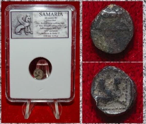 Moneda Antigua SAMARIA Caballo Esfinge Alada Óbol Plata ¡MONEDA RARA! - Imagen 1 de 4