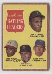 1962 Topps League Leaders Roberto Clemente Vada Pinson Ken Boyer Wally Moon Bob