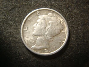 Moneda de diez centavos Mercury Super Fasces 1917-D AU BU piel original DEN - Imagen 1 de 2