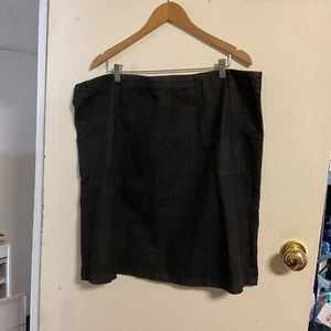 Finki Knee Length Straight Black Denim Skirt Size 22 - Picture 1 of 2