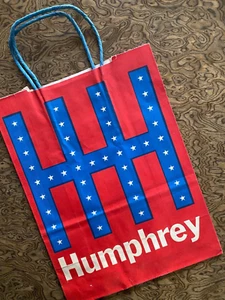 Hubert Humphrey HHH Papiertüte mit Griffen NEUWERTIG 1968 Kampagne - Bild 1 von 2