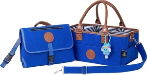 Baby Diaper Caddy Organizer Tote with Portable Changing Pads -Great for Nursery - Picture 1 of 8