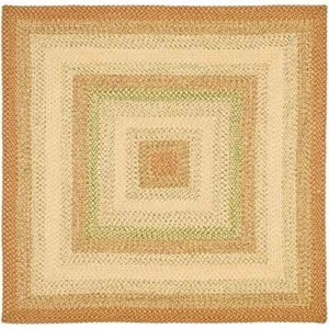 Safavieh Braided 5'-0" x 5'-0" Square Hand Woven Rug in Rust / Green - Picture 1 of 7
