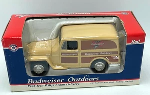 1:25 SpecCast 1953 Jeep Willys Panel Sedan Budweiser Beer Liberty Classics Bank - Picture 1 of 6