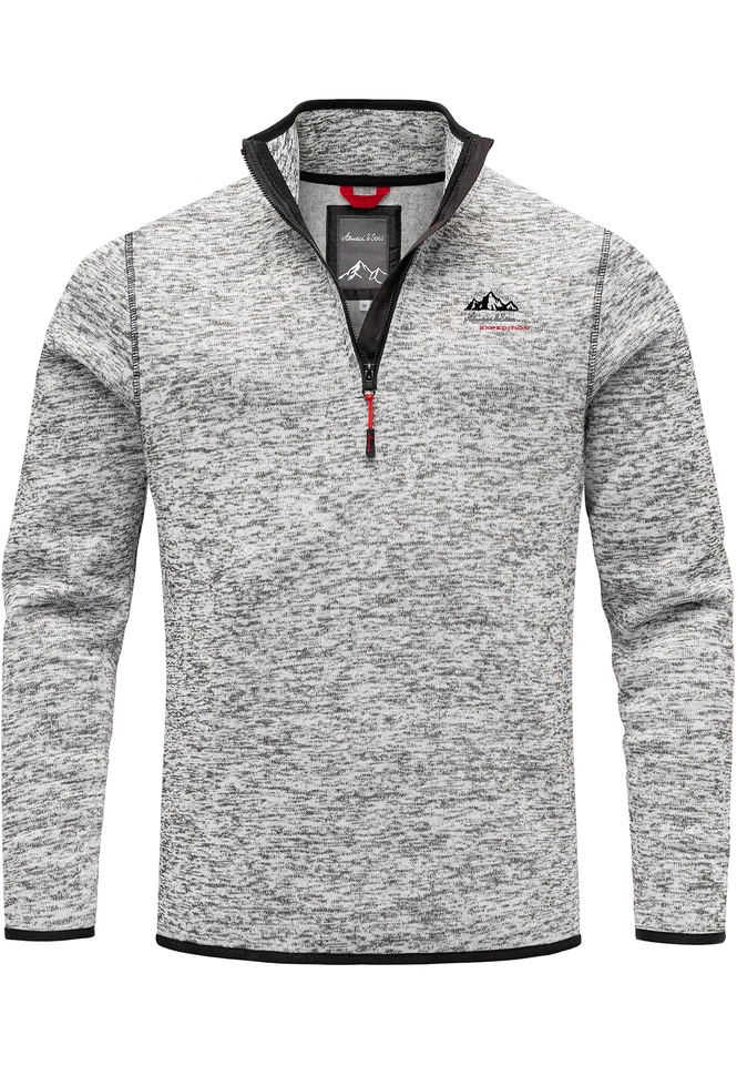 Herren Troyer Strickfleece Sweatjacke Pullover Sweatshirt Fleecejacke 4080 - Bild 1 von 1