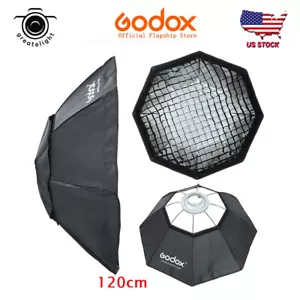 US Godox Octágono 120 cm Rejilla Panal Montaje Arcos Softbox para Flash Speedlite - Imagen 1 de 10