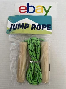 wooden handle JUMP ROPE- green/blue NEW! - Picture 1 of 2