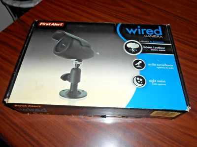 New - First Alert P-520 Indoor/Outdoor Wired Security Camera with Audio. - Image 1 of 4