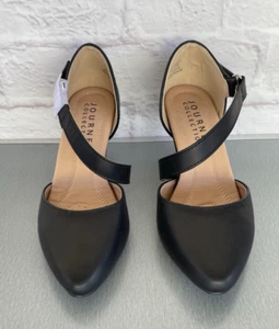 Journee Collection Women's Black Heels 2.5" With One Strap Size WD6 - Picture 1 of 11