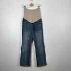 Jet Set Jeans Umstandsjeans dicker Stich Tasche breites Bein Denim Jeans Größe Small