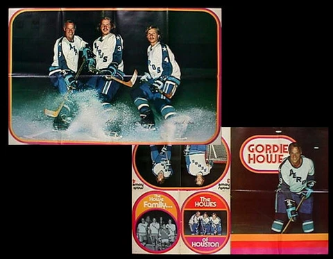 Gordie Howe THE HOWES OF HOUSTON 1973 Houston Aeros WHA Original Fold-Out POSTER Cover