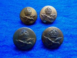 4 X WWII ROYAL AIR FORCE OFFICERS 24MM BRASS BUTTONS, J.R. GAUNT & PITT - Picture 1 of 3