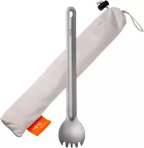 Tito Titanium Long Handle Spork and Spoon Eco-Friendly Ultralight Portabale Flat - Picture 1 of 12