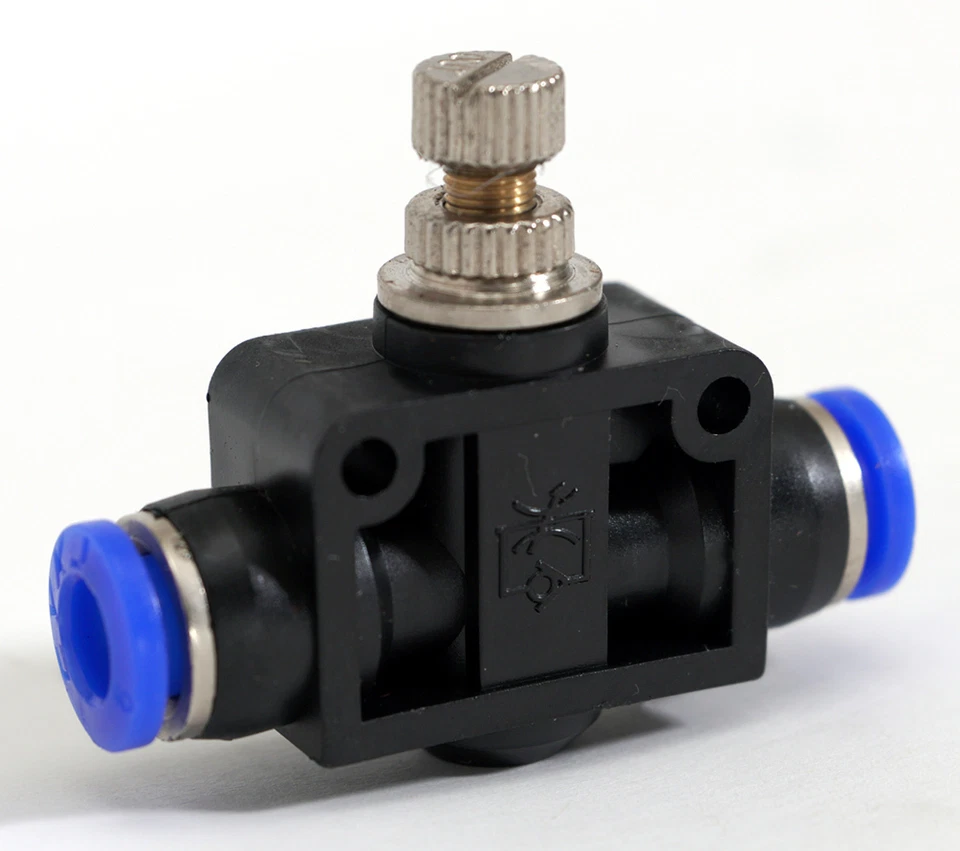 Vacuum Pressure Air Flow Speed Control Valve Tube OD 1/2" 12mm Pneumatic Fitting