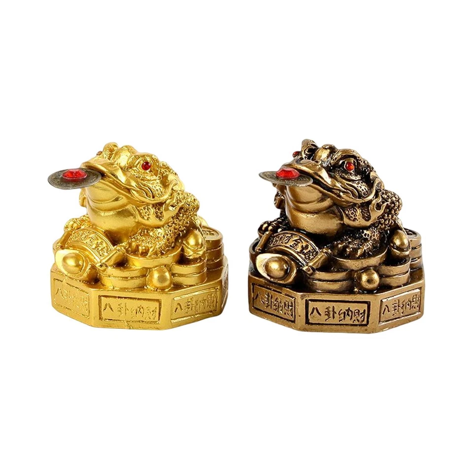 Figura Rana Riqueza Amuleto de la Suerte Ranas Dinero para Oficina Casa Calentamiento Foto 1 de 1