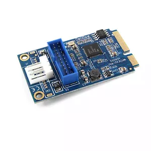 Mini PCIE PCI Express to Dual USB 3.0 ports 19pin 20pin Expansion Adapter Card - Picture 1 of 5