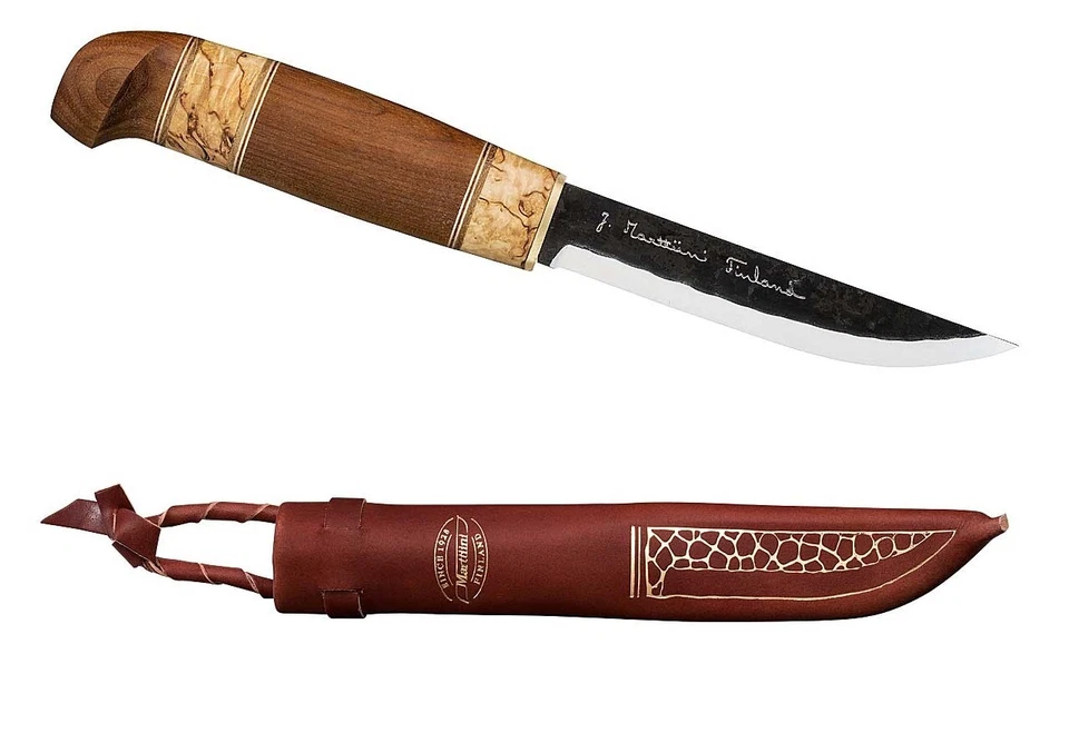 CUCHILLO MARTTIINI BUSHCRAFT KIERINKI con FUNDA DE CUERO / CARBONO / CUERNO DE RENO Foto 1 de 3