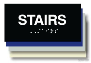 Letrero de escaleras compatibles con SignOptima™️ ADA, Braille acrílico - Imagen 1 de 9