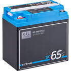 ECTIVE Deep Cycle Blei Gel Batterie 12V 65Ah mit Display Wohnmobil Solar Camper