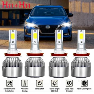 For Nissan Sentra 2013-2018 2019 Combo 6000K LED Headlight Bulbs High Low Beam - Picture 1 of 12