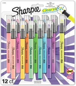 sharpie highlighter clear view highlighter ee-through chisel tip assorted 12 Ct - Picture 1 of 5