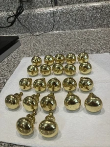 Lot of 22 Vintage Solid Brass Door Drawer Cabinet Pulls 1 1/4” Heavy Round Knob - Picture 1 of 8