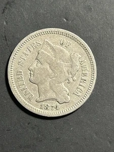 1874- Nickel Three Cent Coin #P29994 - Picture 1 of 2