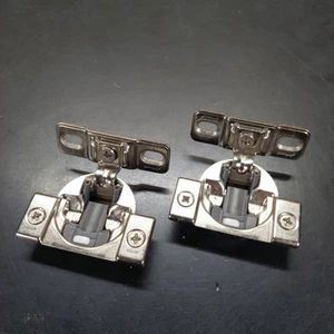 Blum 38C355-b102 Nickel Compact Overlay Press-In Edge Mount Hinge Lot of 2 - Picture 1 of 3