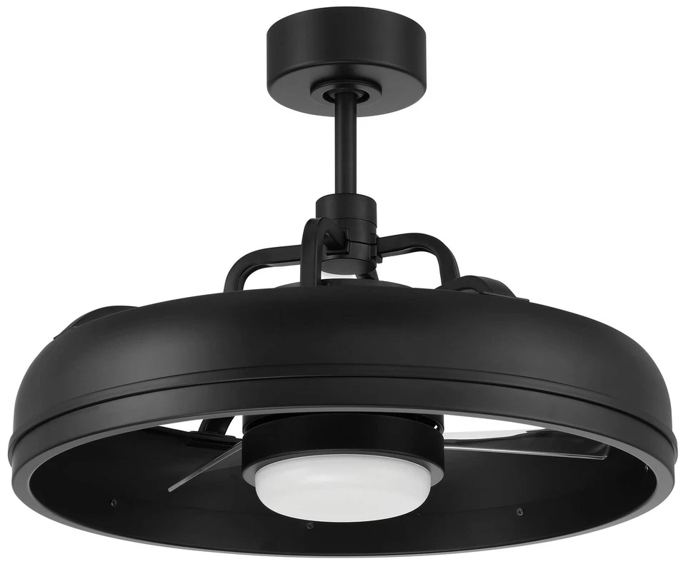 24" Craftmade Taylor Flat Black Damp Rated LED Smart Fandelier - Image 1 of 1
