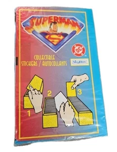 Superman Sticker Cards Pack Box Panini Skybox Fleer Vtg Cartoon Comic Book 1996 - Picture 1 of 6