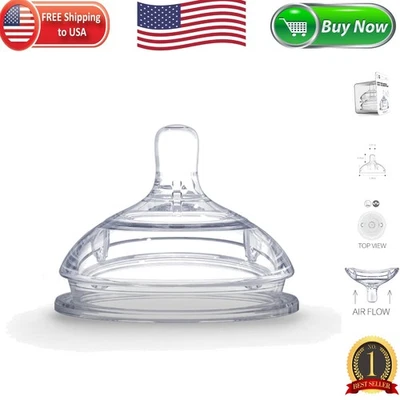 Mamilos de silicone de alta qualidade fluxo rápido - 6+, cofre para máquina de lavar louça, 2 unidades - Imagem 1 de 4